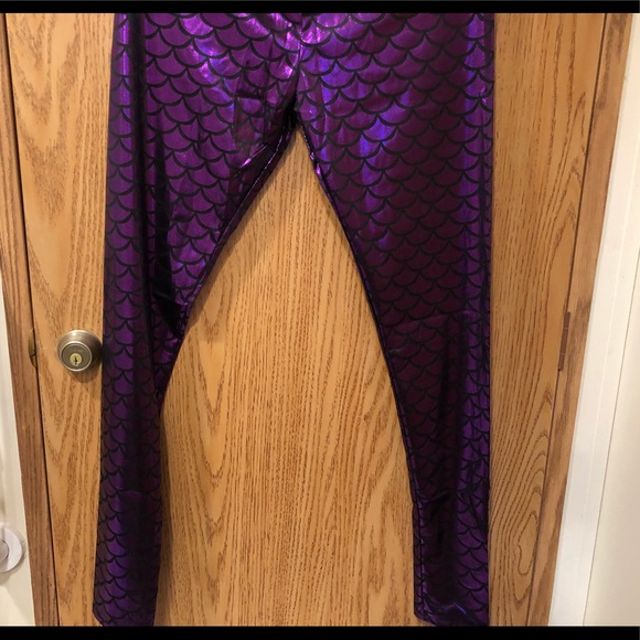 NWT Metallic Purple Mermaid Leggings Sz XXL - Picture 4 of 7
